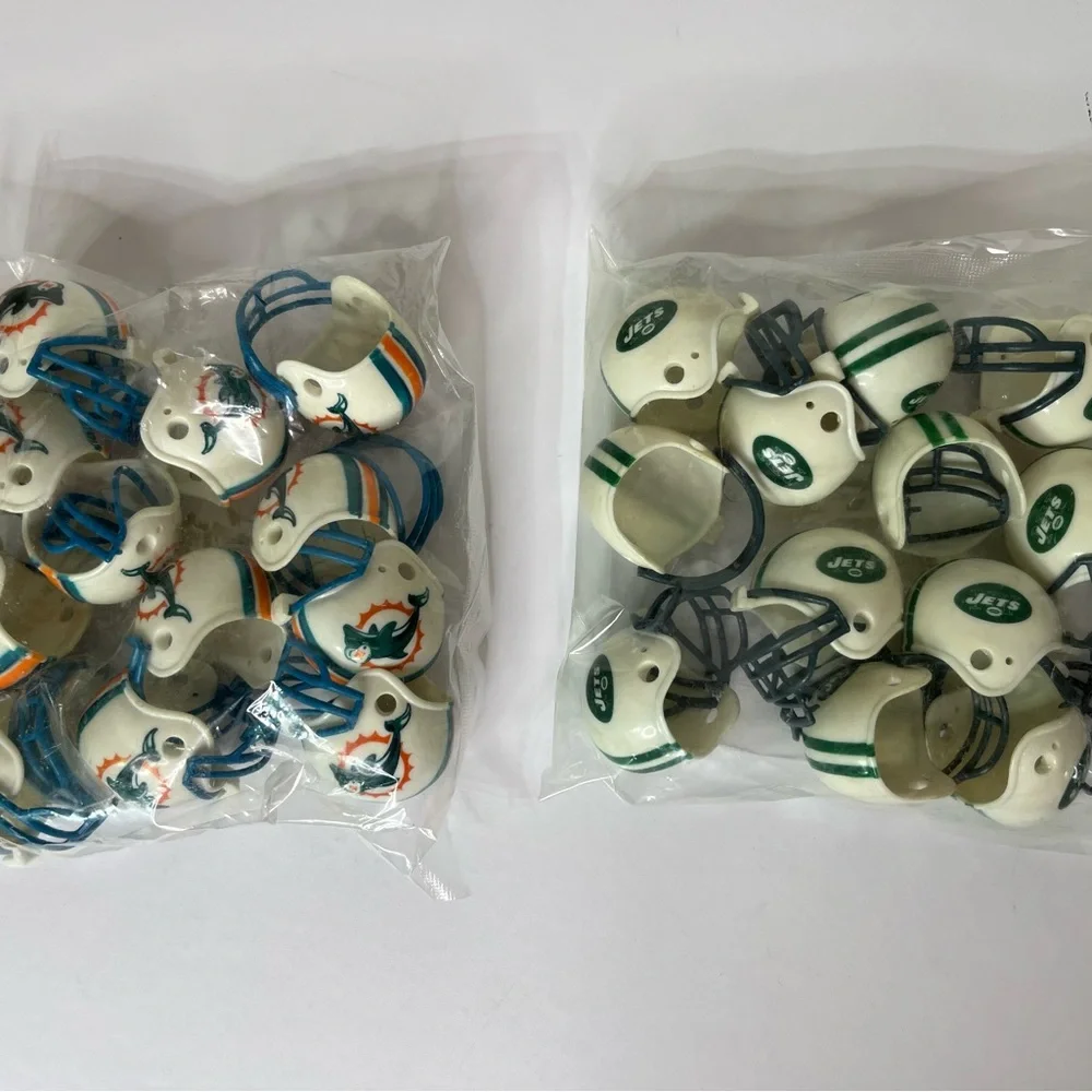 New York Jets & Miami‎ Dolphins Football Helmet Checker Set Vintage 1993 NEW